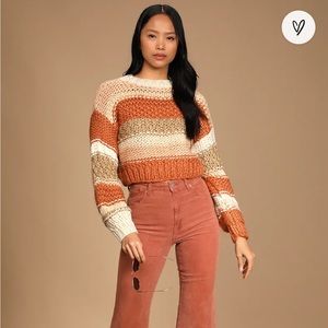 Lulu's Multicolor Striped Cowl Sweater